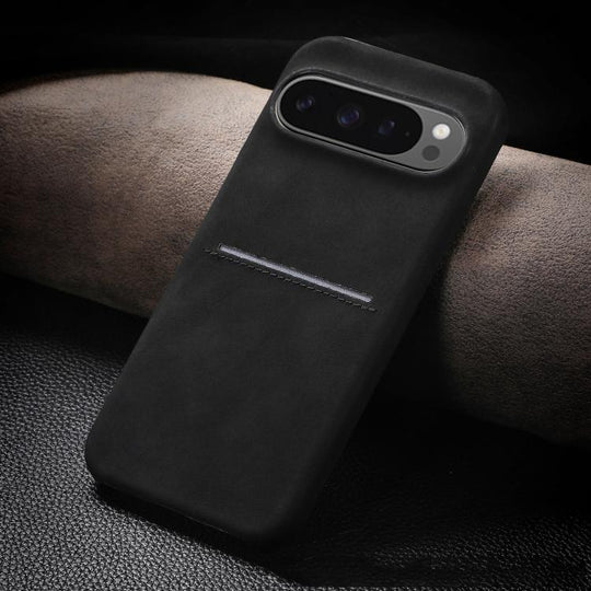 For Google Pixel 9 Pro XL Skin Feel Sheepskin Card Slot Phone Case(Black)