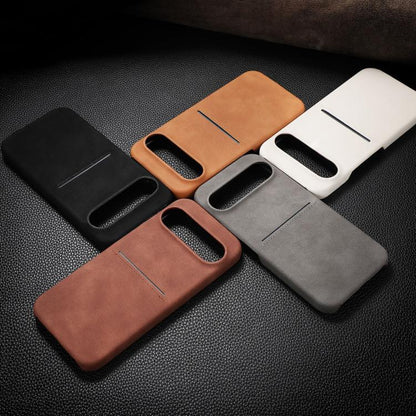 For Google Pixel 10 Pro XL Skin Feel Sheepskin Card Slot Phone Case(Brown) - Google Cases by buy2fix | Online Shopping UK | buy2fix