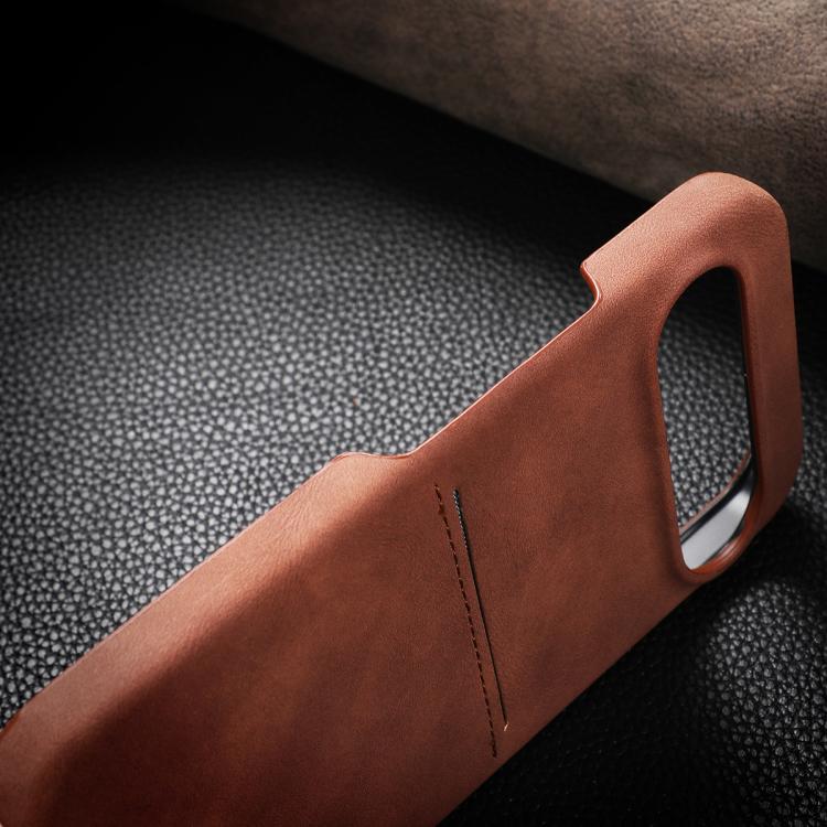 For Google Pixel 10 Pro XL Skin Feel Sheepskin Card Slot Phone Case(Brown) - Google Cases by buy2fix | Online Shopping UK | buy2fix