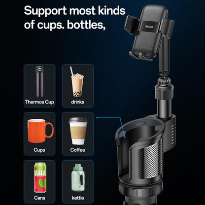 Yesido C273 2 in 1 Car Water Cup Phone Holder(Black) - Car Drink Holders by Yesido | Online Shopping UK | buy2fix