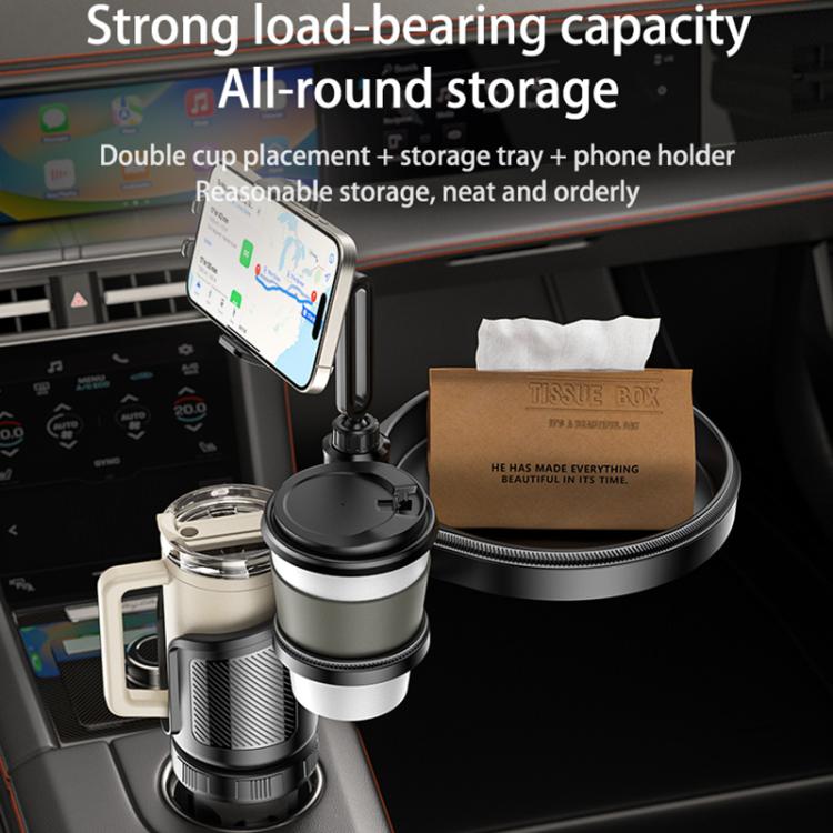 Yesido C274 4 in 1 Car Multi-function Tray Water Cup Phone Holder(Black) - Car Drink Holders by Yesido | Online Shopping UK | buy2fix