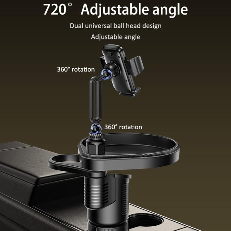Yesido C274 4 in 1 Car Multi-function Tray Water Cup Phone Holder(Black) - Car Drink Holders by Yesido | Online Shopping UK | buy2fix