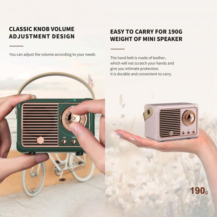 HM11 Retro Bluetooth Mini Wireless Smart Speaker(Green) - Desktop Speaker by buy2fix | Online Shopping UK | buy2fix