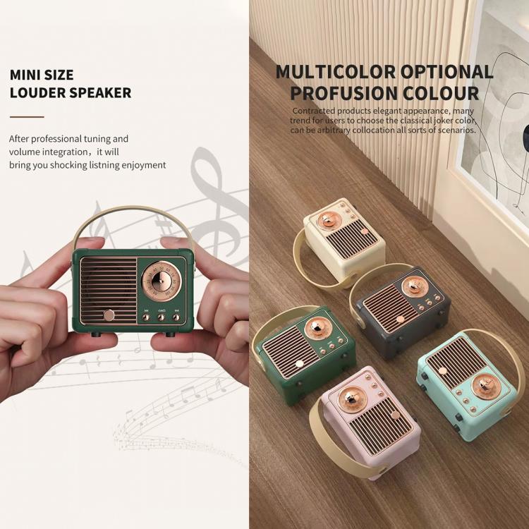 HM11 Retro Bluetooth Mini Wireless Smart Speaker(Green) - Desktop Speaker by buy2fix | Online Shopping UK | buy2fix