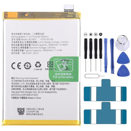 For OPPO Reno7 Z / 8 Z / 8 Lite 5G BLP907 4500mAh Battery Replacement