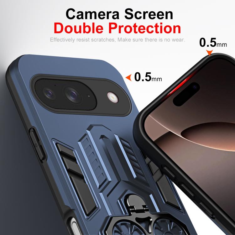 For Google Pixel 10 / 10 Pro Double-Ring Holder PC Hybrid TPU Phone Case(Ocean Blue) - Google Cases by buy2fix | Online Shopping UK | buy2fix