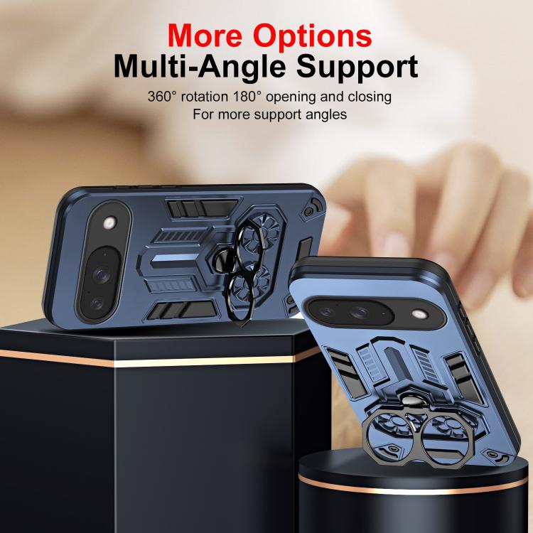 For Google Pixel 10 / 10 Pro Double-Ring Holder PC Hybrid TPU Phone Case(Ocean Blue) - Google Cases by buy2fix | Online Shopping UK | buy2fix