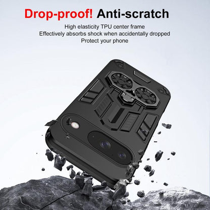 For Google Pixel 10 / 10 Pro Double-Ring Holder PC Hybrid TPU Phone Case(Black) - Google Cases by buy2fix | Online Shopping UK | buy2fix