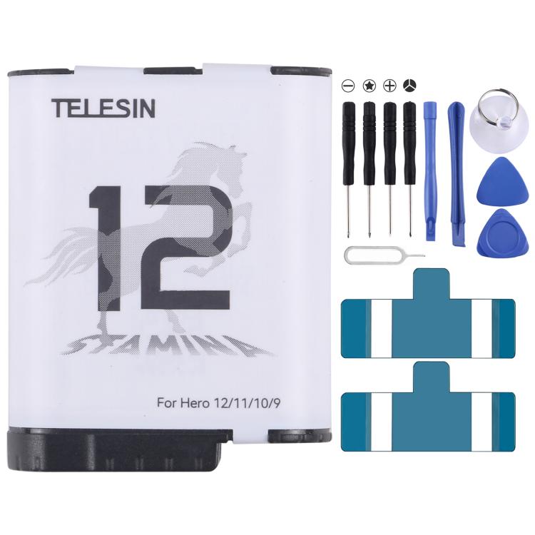 For GoPro Hero 12 / 11 / 10 / 9 TELESIN Battery Replacement - For GoPro by TELESIN | Online Shopping UK | buy2fix