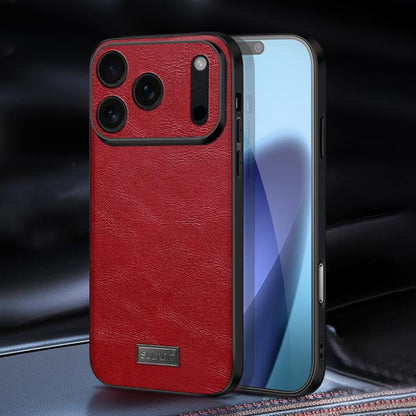 For iPhone 17 Pro Max SULADA Shockproof TPU Hybrid Handmade Leather Phone Case(Red) - iPhone 17 Pro Max Cases by SULADA | Online Shopping UK | buy2fix