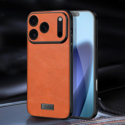 For iPhone 17 Pro SULADA Shockproof TPU Hybrid Handmade Leather Phone Case(Orange) - iPhone 17 Pro Cases by SULADA | Online Shopping UK | buy2fix