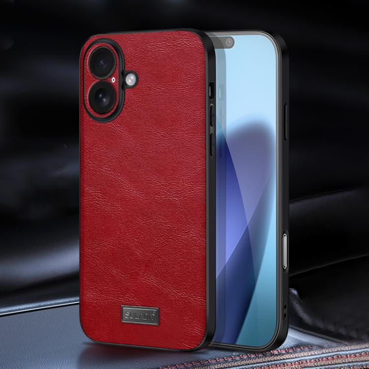 For iPhone 17 SULADA Shockproof TPU Hybrid Handmade Leather Phone Case(Red) - iPhone 17 Cases by SULADA | Online Shopping UK | buy2fix