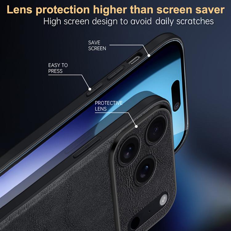 For iPhone 17 Air SULADA Shockproof TPU Hybrid Handmade Leather Phone Case(Blue) - iPhone 17 Air Cases by SULADA | Online Shopping UK | buy2fix