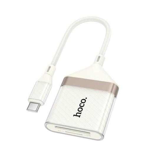 hoco UA40A Crystal 2 in 1 Type-C to SD and TF Card Reader(Apricot) -  by hoco | Online Shopping UK | buy2fix