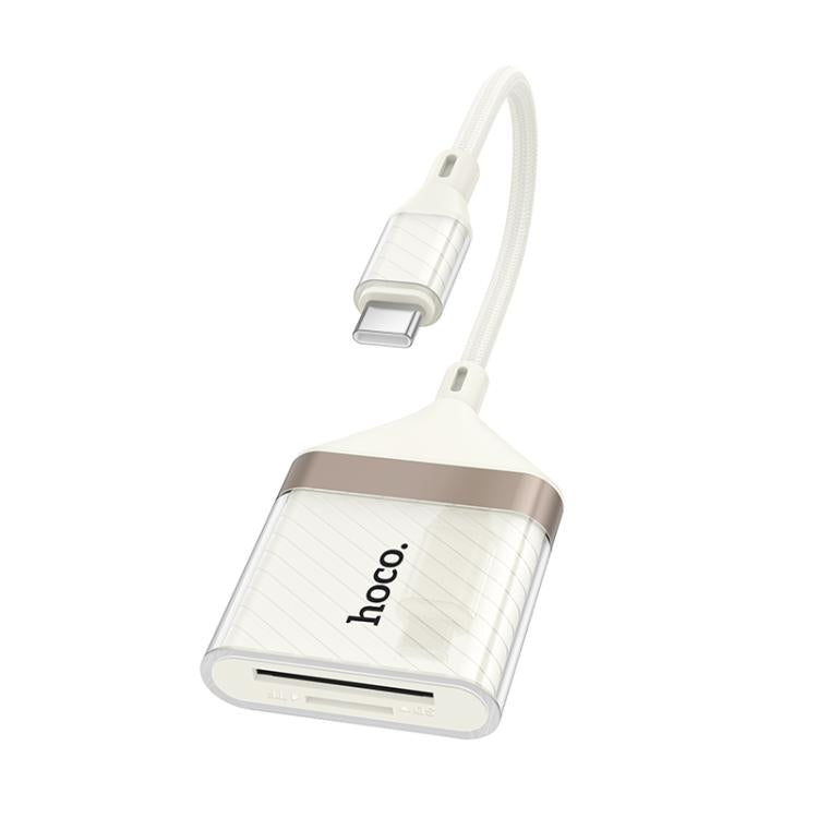 hoco UA40A Crystal 2 in 1 Type-C to SD and TF Card Reader(Apricot) -  by hoco | Online Shopping UK | buy2fix