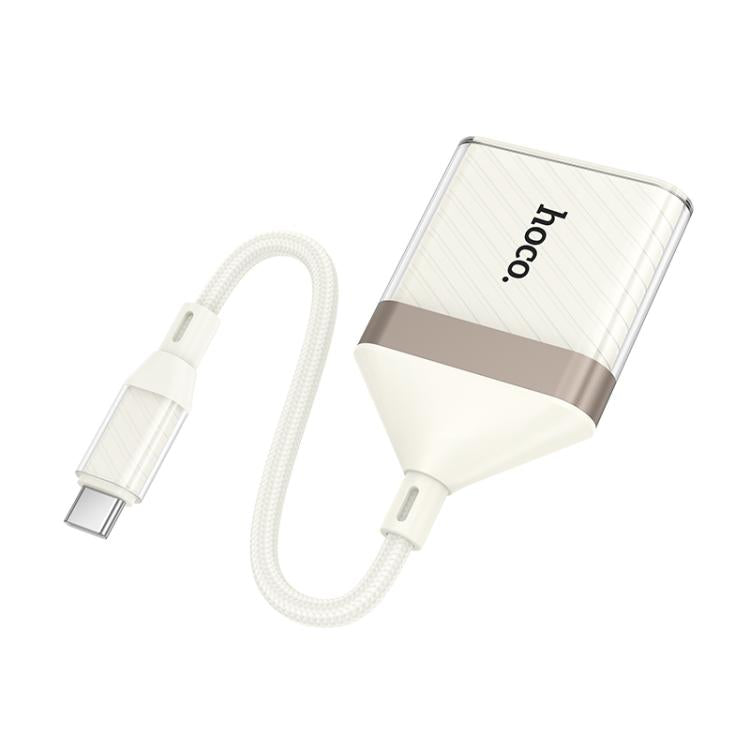 hoco UA40A Crystal 2 in 1 Type-C to SD and TF Card Reader(Apricot) -  by hoco | Online Shopping UK | buy2fix