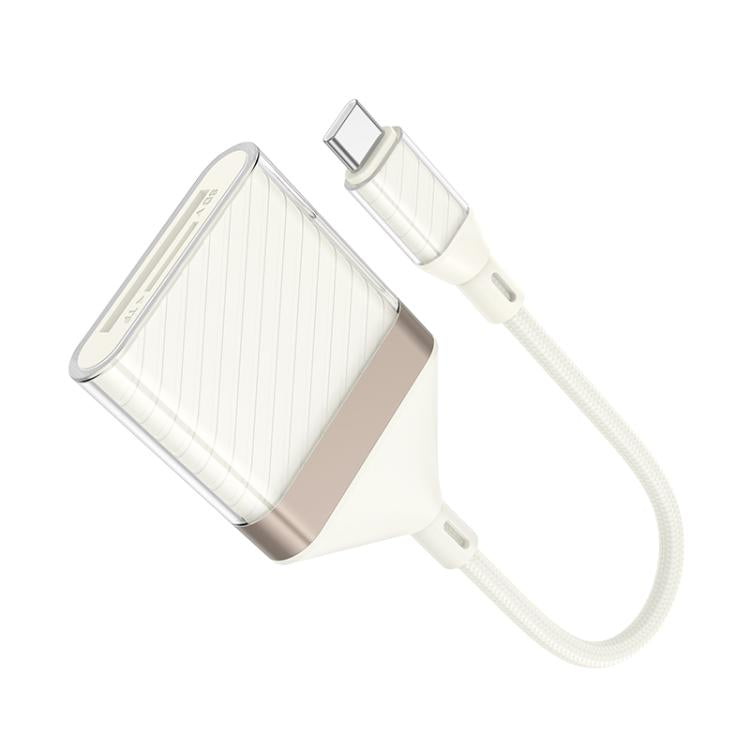 hoco UA40A Crystal 2 in 1 Type-C to SD and TF Card Reader(Apricot) -  by hoco | Online Shopping UK | buy2fix