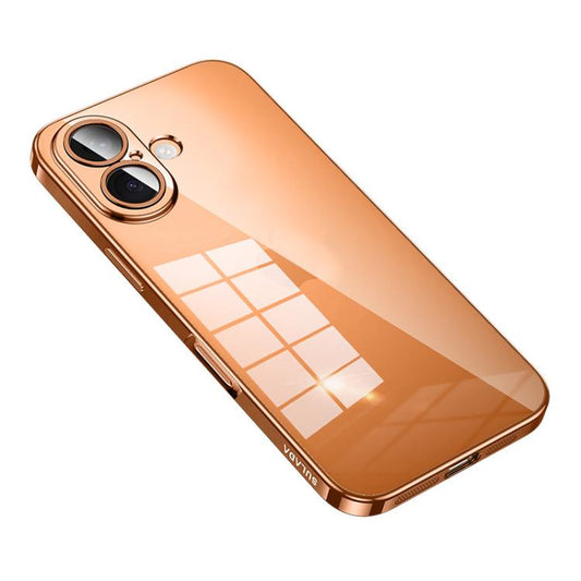 For iPhone 17 SULADA Shine Through Series Plating TPU Transparent Phone Case(Orange) - iPhone 17 Cases by SULADA | Online Shopping UK | buy2fix