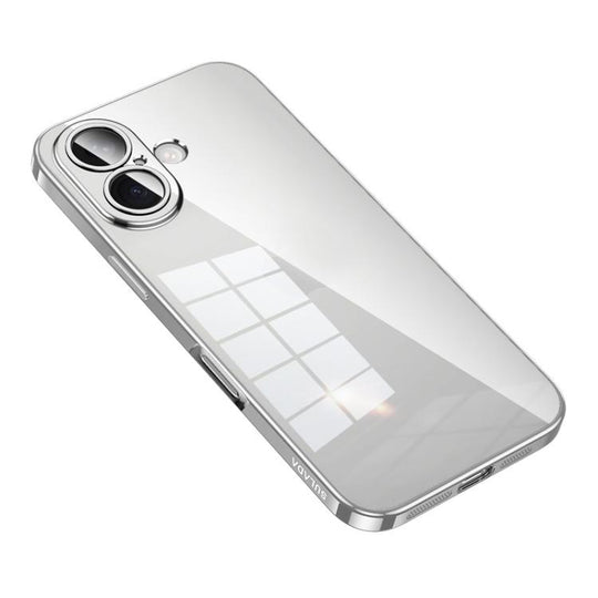 For iPhone 17 SULADA Shine Through Series Plating TPU Transparent Phone Case(Silver)