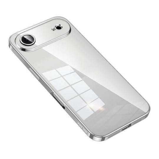 For iPhone Air SULADA Shine Through Series Plating TPU Transparent Phone Case(Silver)