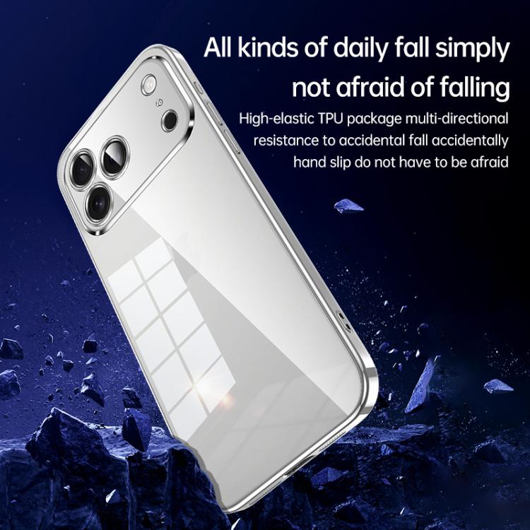 For iPhone 17 SULADA Shine Through Series Plating TPU Transparent Phone Case(Titanium Blue) - iPhone 17 Cases by SULADA | Online Shopping UK | buy2fix