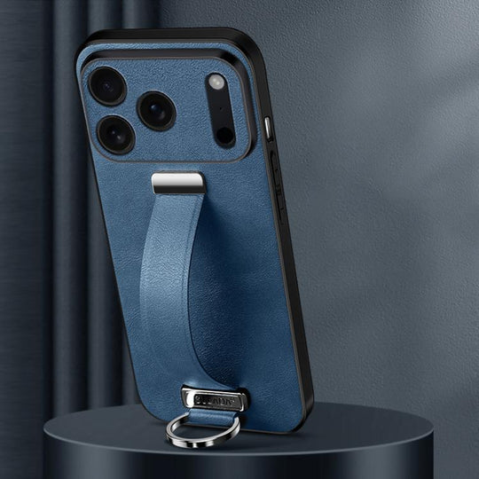 For iPhone 17 Pro Max SULADA Tide Cool Series PC Hybrid Leather Texture Skin Feel Phone Case(Blue)
