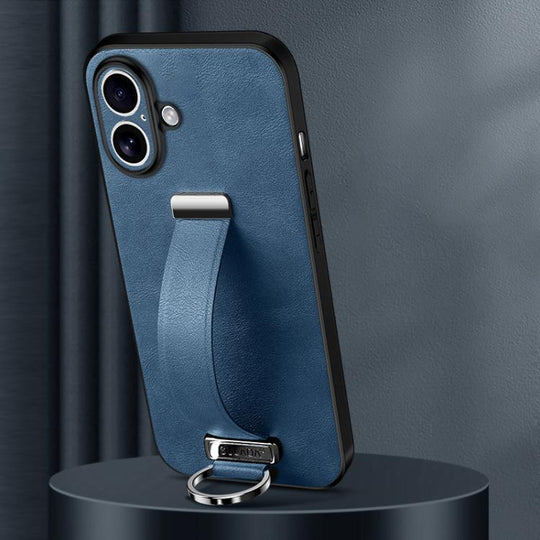 For iPhone 17 SULADA Tide Cool Series PC Hybrid Leather Texture Skin Feel Phone Case(Blue)