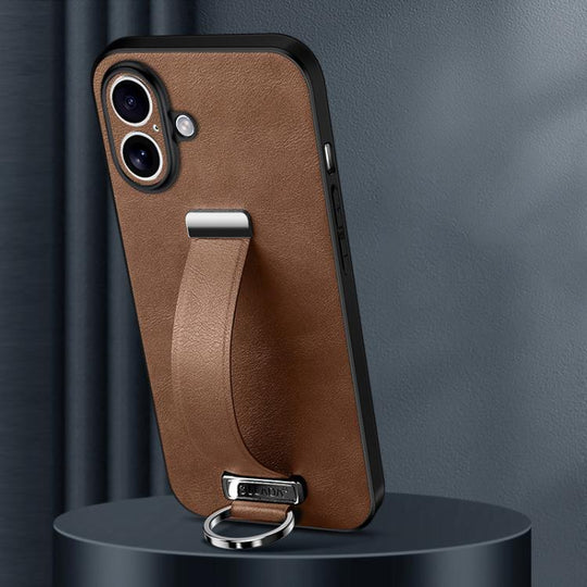 For iPhone 17 SULADA Tide Cool Series PC Hybrid Leather Texture Skin Feel Phone Case(Brown)