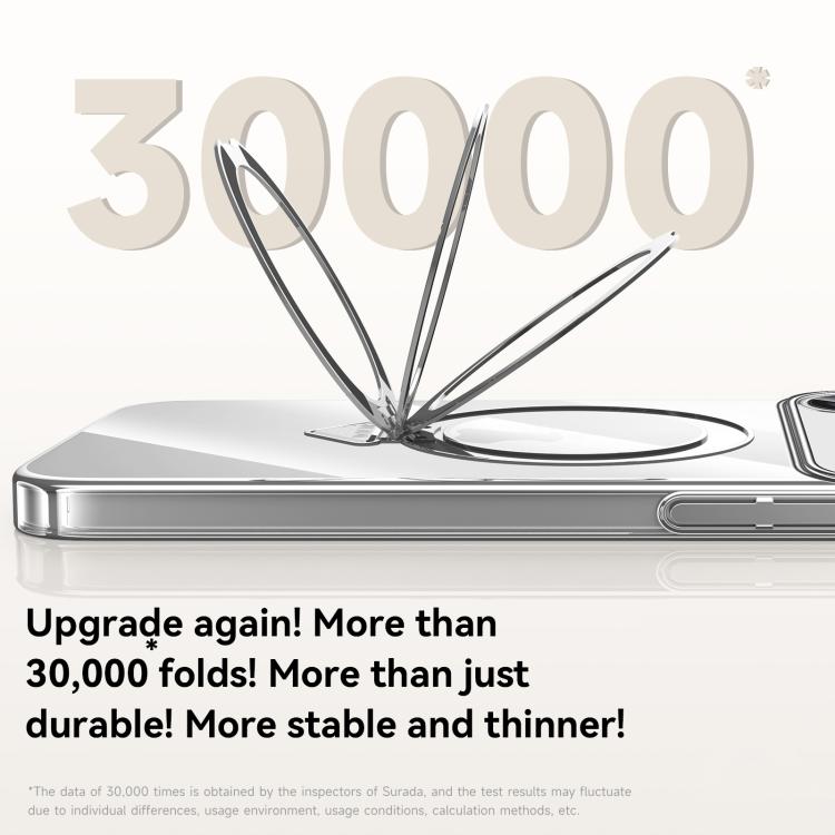 For iPhone 17 SULADA Electroplated Transparent MagSafe Holder Phone Case(Silver) - iPhone 17 Cases by SULADA | Online Shopping UK | buy2fix