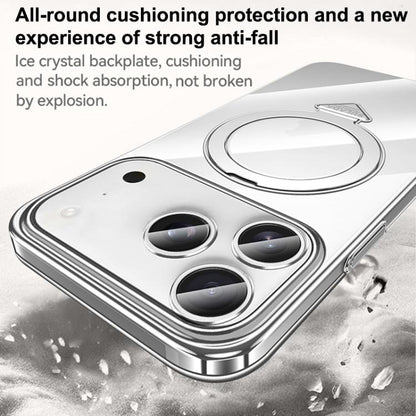 For iPhone 17 SULADA Electroplated Transparent MagSafe Holder Phone Case(Silver) - iPhone 17 Cases by SULADA | Online Shopping UK | buy2fix