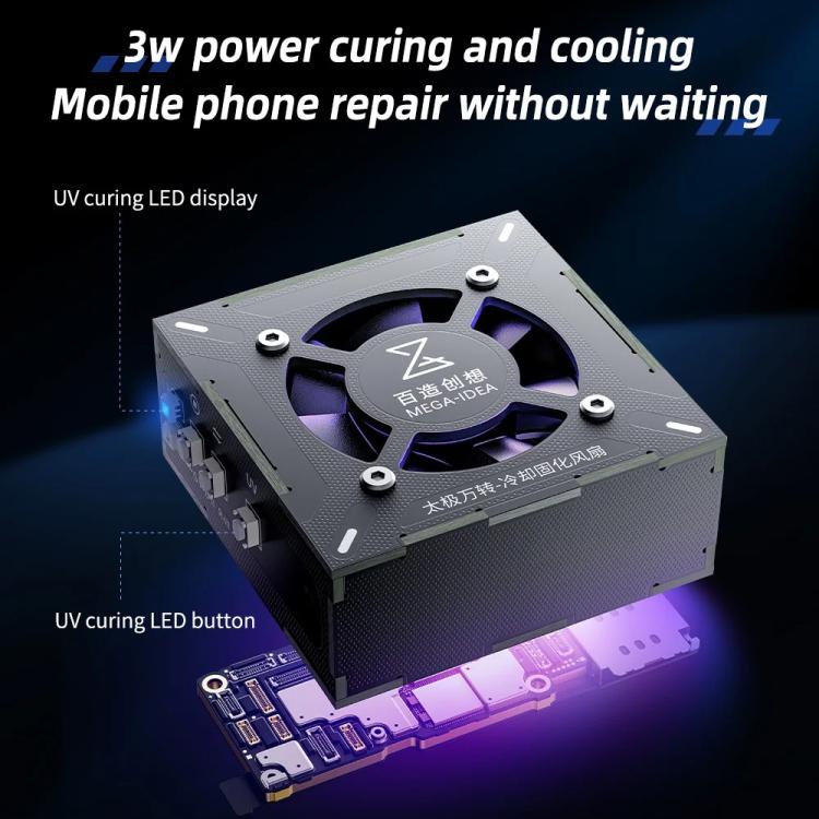 Mega-Idea 2 in 1 Three-speed Adjustment UV Curing Cooling Fan - Others by QIANLI | Online Shopping UK | buy2fix