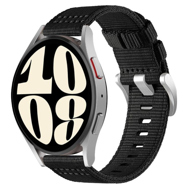 For Samsung Galaxy Watch 7 / 6 / 5 / FE xDfind Two-section Nylon Watch Band(Black) - Watch Bands by xDfind | Online Shopping UK | buy2fix
