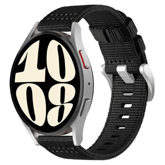 For Samsung Galaxy Watch 7 / 6 / 5 / FE xDfind Two-section Nylon Watch Band(Black) - Watch Bands by xDfind | Online Shopping UK | buy2fix