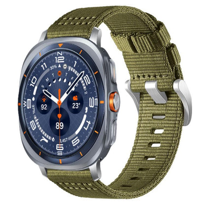 For Samsung Galaxy Watch Ultra / Ultra 2025 xDfind Two-section Nylon Watch Band(Army Green) - Watch Bands by xDfind | Online Shopping UK | buy2fix