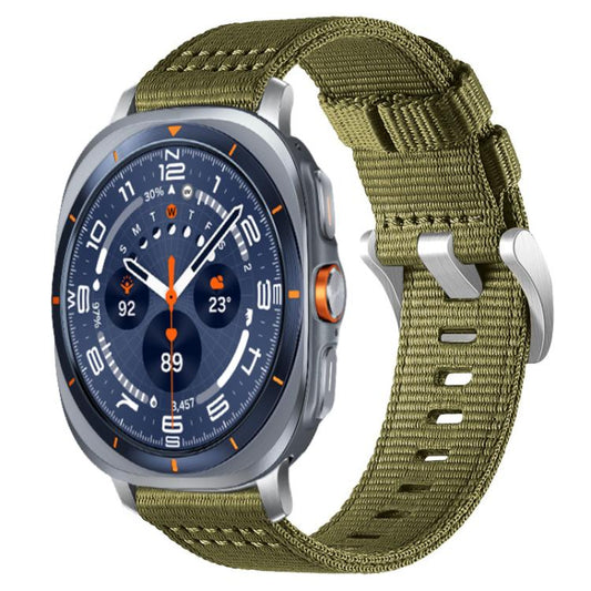 For Samsung Galaxy Watch Ultra / Ultra 2025 xDfind Two-section Nylon Watch Band(Army Green) - Watch Bands by xDfind | Online Shopping UK | buy2fix
