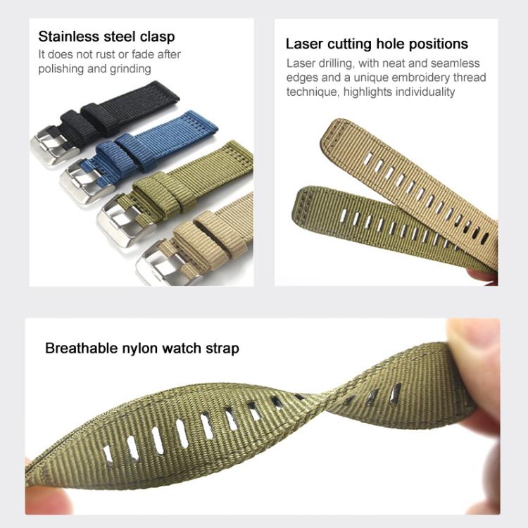 For Samsung Galaxy Watch Ultra / Ultra 2025 xDfind Two-section Nylon Watch Band(Army Green) - Watch Bands by xDfind | Online Shopping UK | buy2fix