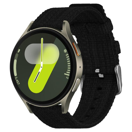 For Samsung Galaxy Watch 7 / 6 / 5 / FE xDfind Nylon Canvas Watch Band(Black)
