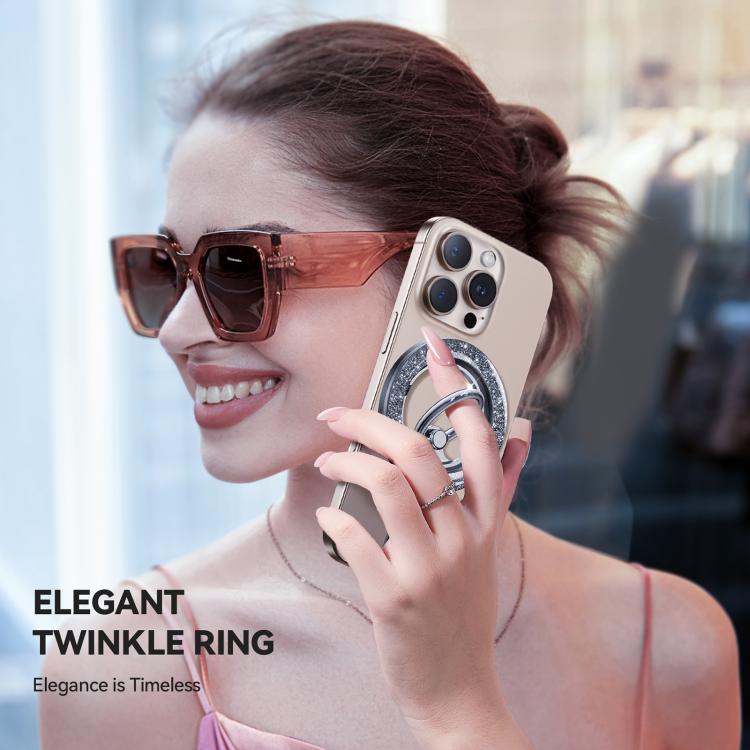 JOYROOM JR-ZS425 Glitter Ring Buckle MagSafe Magnetic Phone Holder(Black) - Ring Holder by JOYROOM | Online Shopping UK | buy2fix