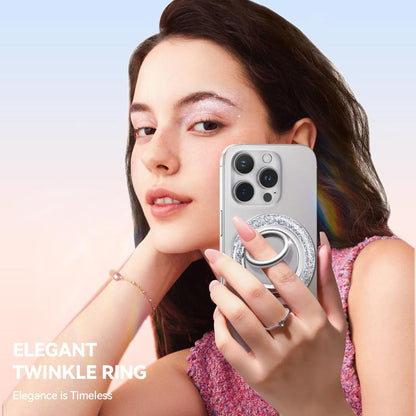 JOYROOM JR-ZS425 Glitter Ring Buckle MagSafe Magnetic Phone Holder(White) - Ring Holder by JOYROOM | Online Shopping UK | buy2fix