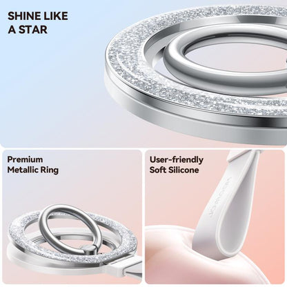 JOYROOM JR-ZS425 Glitter Ring Buckle MagSafe Magnetic Phone Holder(White) - Ring Holder by JOYROOM | Online Shopping UK | buy2fix