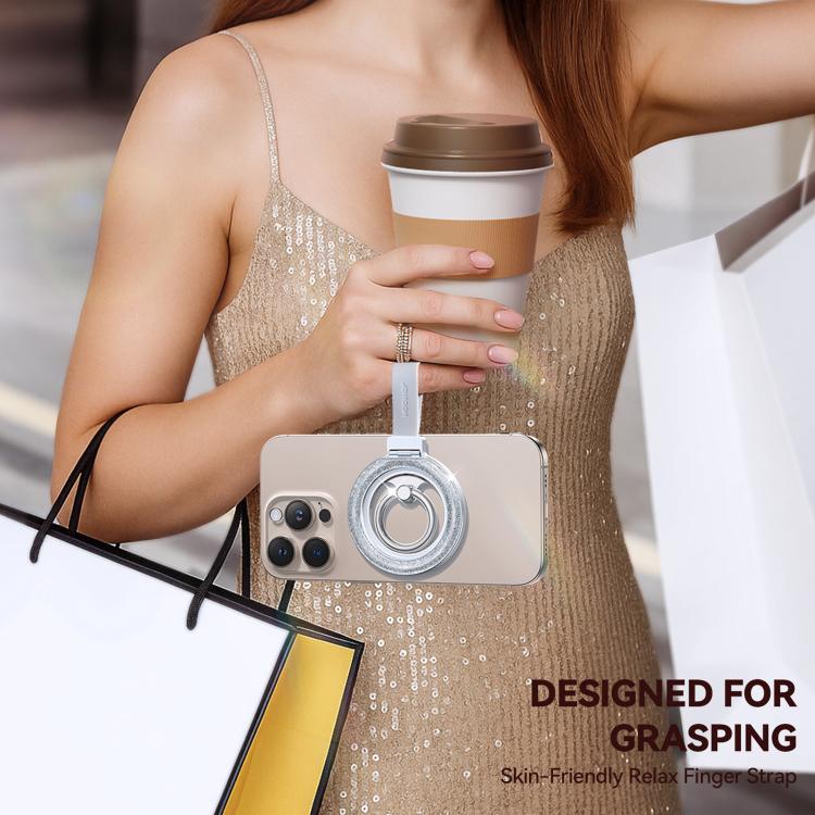 JOYROOM JR-ZS425 Glitter Ring Buckle MagSafe Magnetic Phone Holder(White) - Ring Holder by JOYROOM | Online Shopping UK | buy2fix