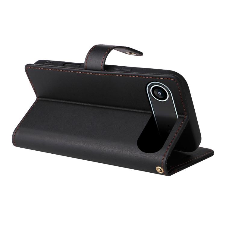 For iPhone Air Six Card Slots Buckle Leather Phone Case with Lanyard(Black) - iPhone Air Cases by buy2fix | Online Shopping UK | buy2fix