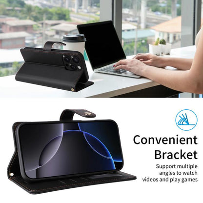 For iPhone Air Six Card Slots Buckle Leather Phone Case with Lanyard(Black) - iPhone Air Cases by buy2fix | Online Shopping UK | buy2fix