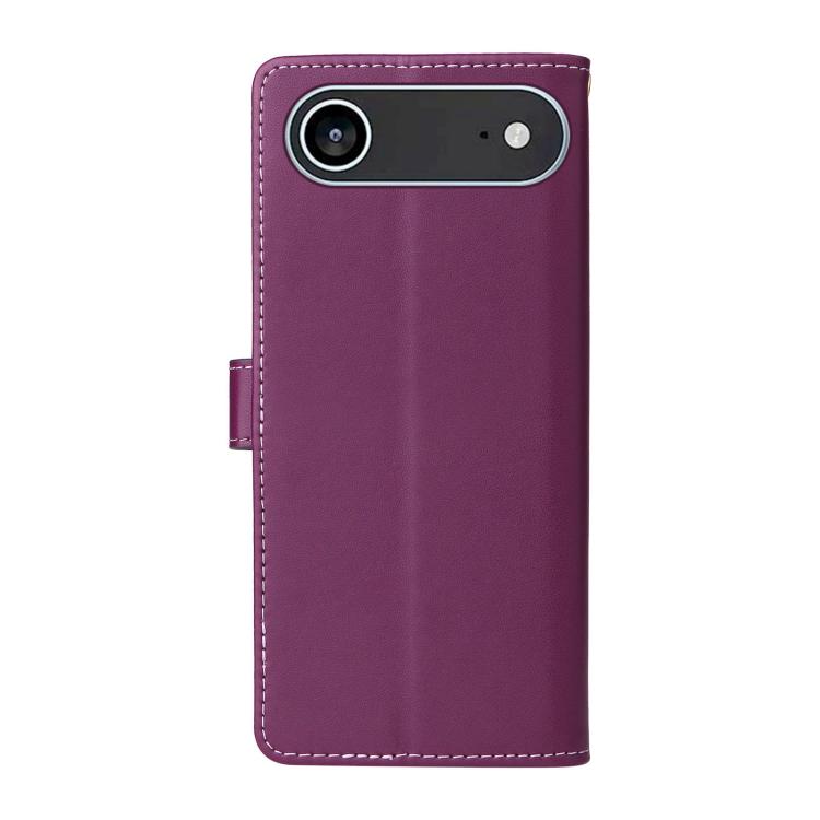 For iPhone Air Six Card Slots Buckle Leather Phone Case with Lanyard(Purple) - iPhone Air Cases by buy2fix | Online Shopping UK | buy2fix