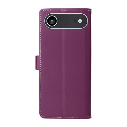 For iPhone Air Six Card Slots Buckle Leather Phone Case with Lanyard(Purple) - iPhone Air Cases by buy2fix | Online Shopping UK | buy2fix
