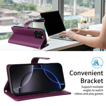 For iPhone Air Six Card Slots Buckle Leather Phone Case with Lanyard(Purple) - iPhone Air Cases by buy2fix | Online Shopping UK | buy2fix