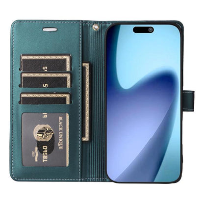 For iPhone Air Six Card Slots Buckle Leather Phone Case with Lanyard(Green) - iPhone Air Cases by buy2fix | Online Shopping UK | buy2fix