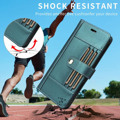 For iPhone Air Six Card Slots Buckle Leather Phone Case with Lanyard(Green) - iPhone Air Cases by buy2fix | Online Shopping UK | buy2fix