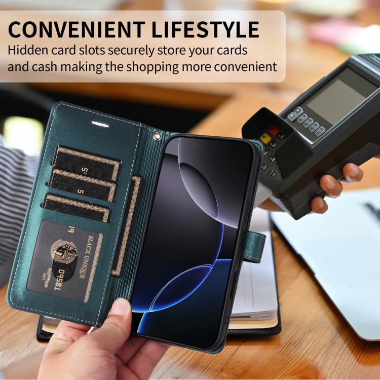 For iPhone Air Six Card Slots Buckle Leather Phone Case with Lanyard(Green) - iPhone Air Cases by buy2fix | Online Shopping UK | buy2fix