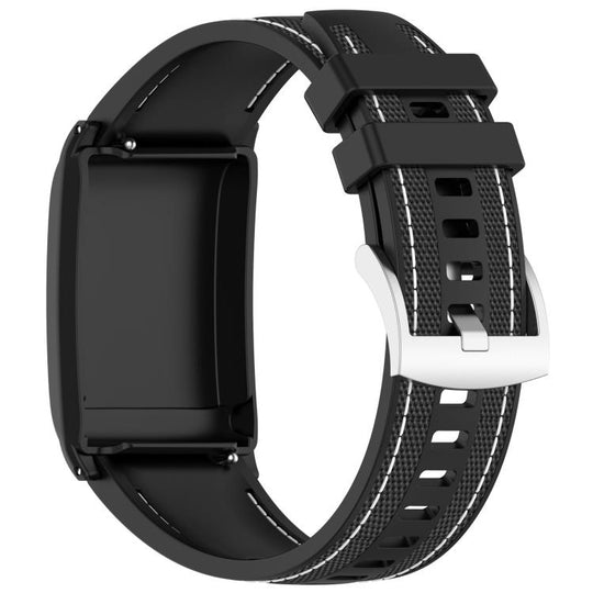 For WHOOP 5.0 / 4.0 xDfind Hybrid Nylon Braid Silicone Watch Band(Black)